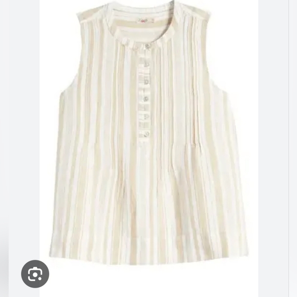 Faherty Tops - Faherty Vertical Striped Linen Tunic